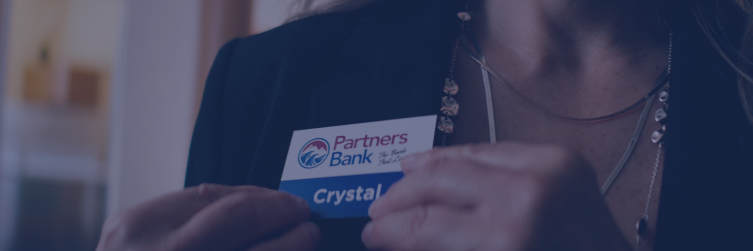 Partners Bank Name Tag with logo and 