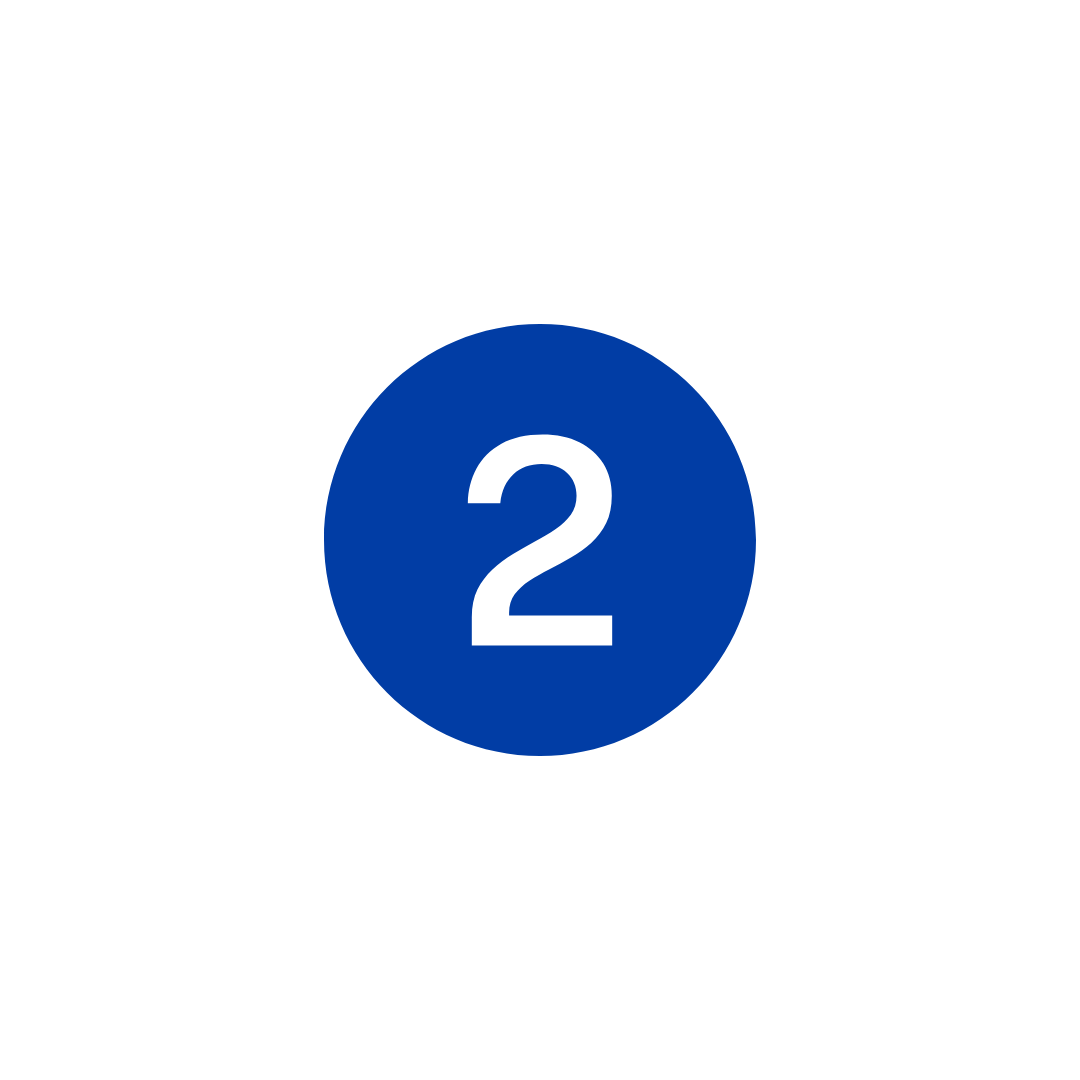 Zelle 2 number 2 inside of a blue circle