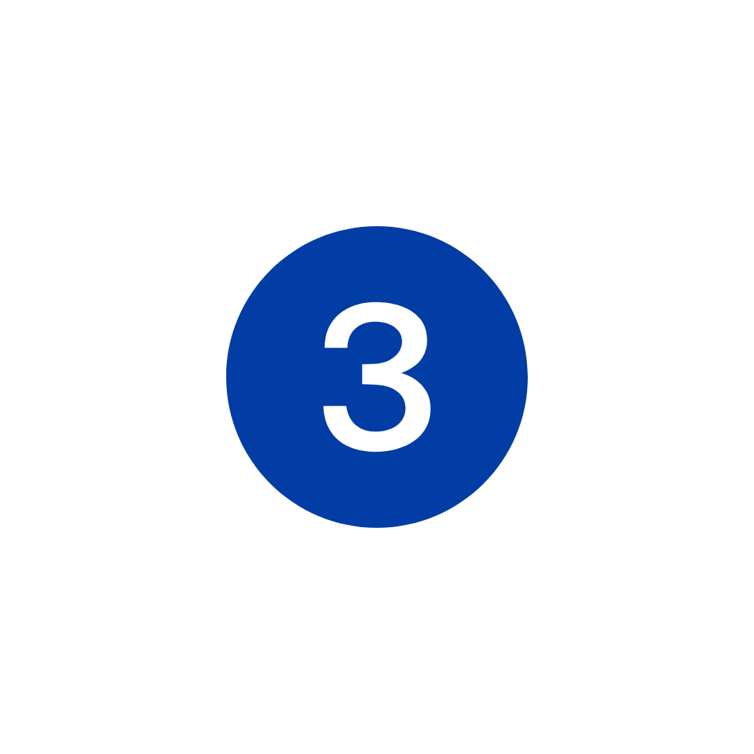 Zelle 3 number 3 inside of a blue circle