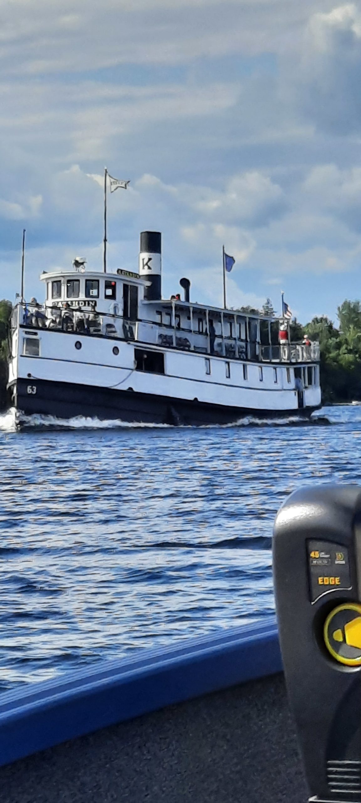 7JULY OPTION 2 Crystal Hotham 20220908_151249 The Katahdin coming into the cove, Greenville, ME, by Crystal Hotham