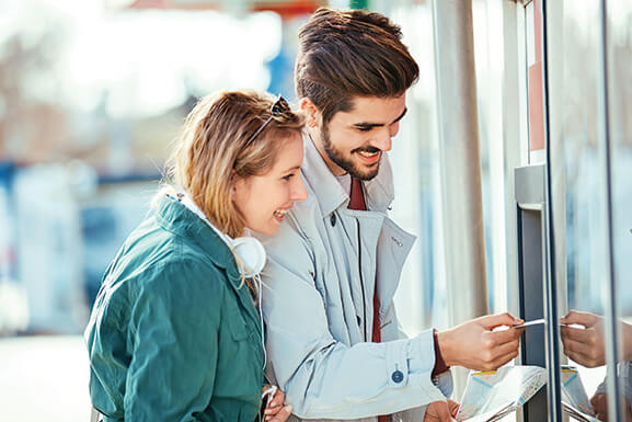 Couple at ATM