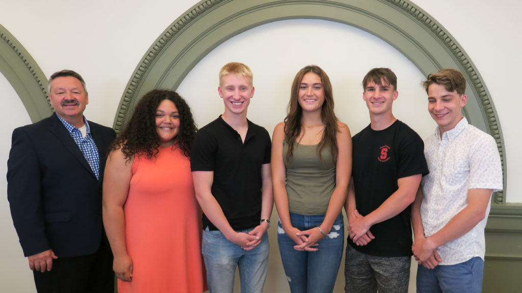 Partners Bank scholarship recipients from Sanford High School & SHS Regional Technical Center with Partners Bank President and CEO, Blaine Boudreau.